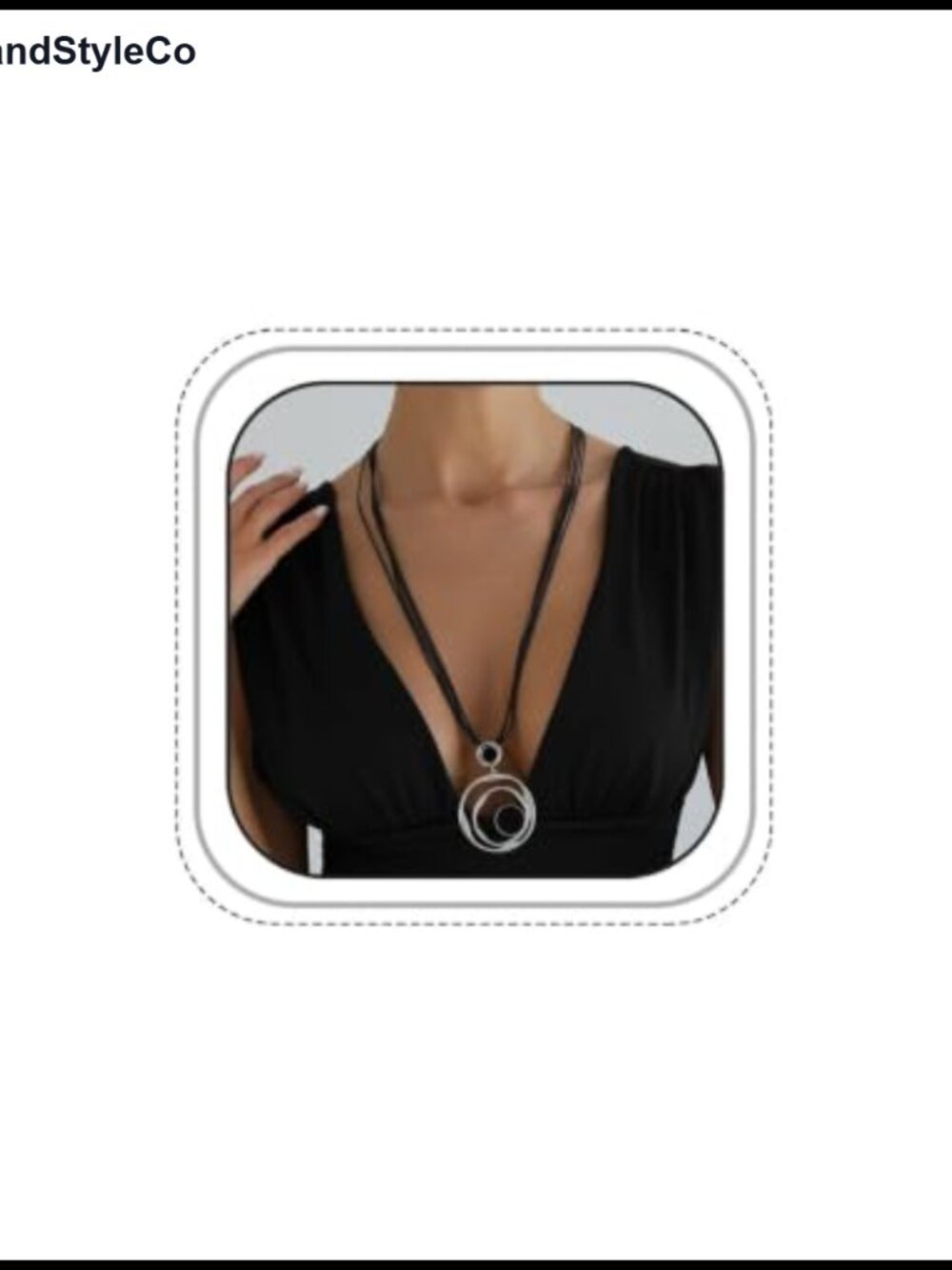 Chunky Layered Hollow Round Pendant Necklace Silver Alloy Leather Cord